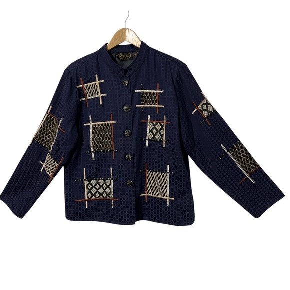 Alex Kim Jackets & Blazers - Alex Kim Embroidered Jacket Womens Size XL Button Front Unique